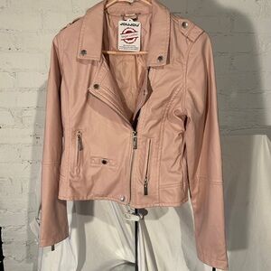 Pink Jou jou vegan leather jacket